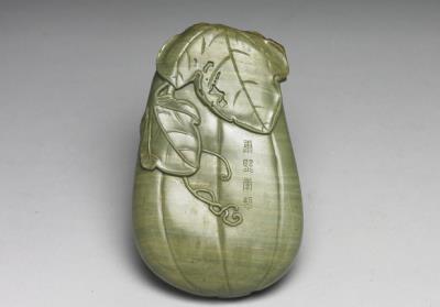 图片[3]-Songhua inkstone in melon shape, Qing dynasty, Kangxi reign (1662-1722)-China Archive